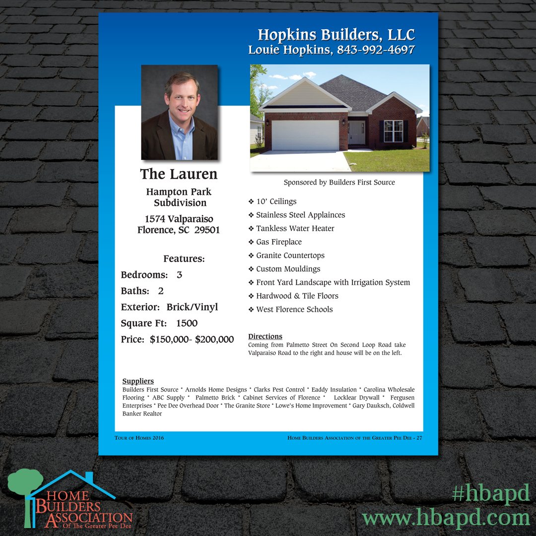hbapd's tweet photo. "The Lauren" - Hopkins Builders https://t.co/nbdLhUD1aa
#hbapd #florence #peedee https://t.co/Re39UCkHVn