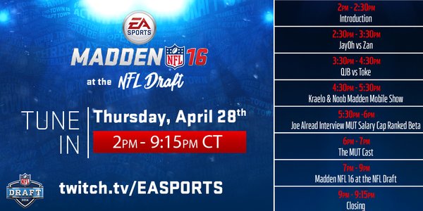 Madden Nfl 22 Today S Twitch Schedule Live From The Nfldraft T Co Lkbweahvf7