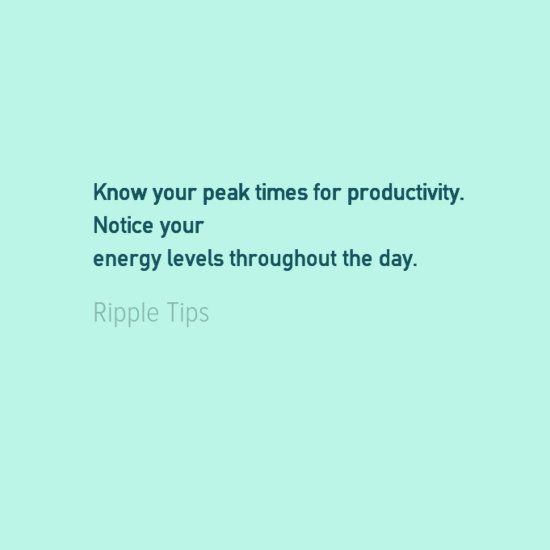 StudentMindsOrg's tweet photo. "Notice your energy levels throughout the day" - You can submit your #RippleTips at https://t.co/AIAGHVrSWn https://t.co/LkhQY8scPu