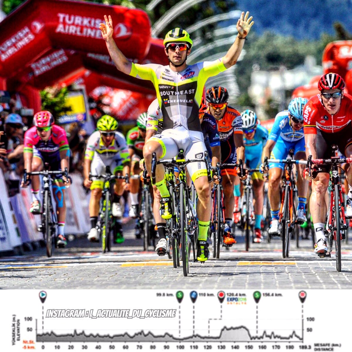 lactucyclismeIG's tweet photo. Jakub Mareczko (Southeast) wins the 5th stage of the Presidential Cycling Tour of Turkey… https://t.co/vuWsnghcKN https://t.co/HwbsLc18DE