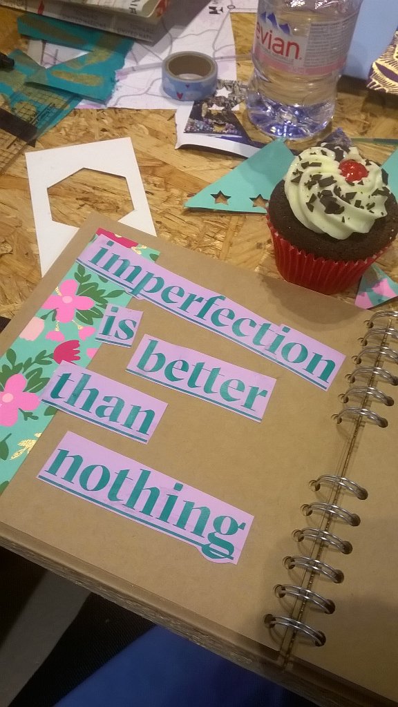 HodgePodgeDays's tweet photo. Imperfection is better than nothing #ProjectCraft @frompaperchase #scrapbooking https://t.co/sYB8Zyjrq5