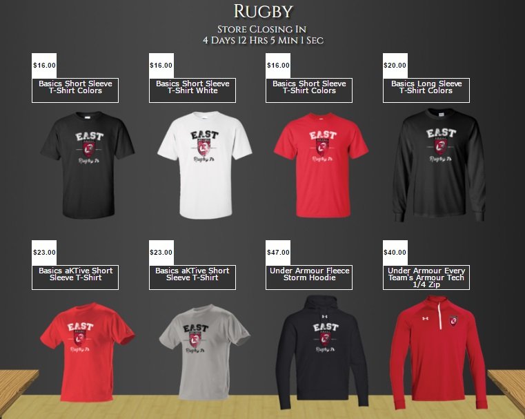 East Rugby store is closing Sunday May 1! Goto KTforms.com &amp; enter code ERFR16 to see what's available!