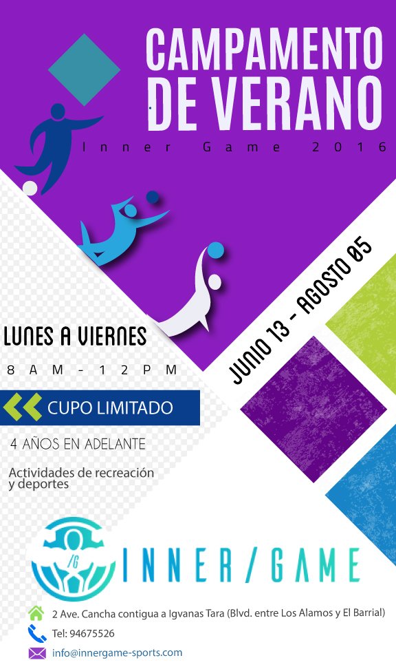InnerGame_zport's tweet photo. CAMPAMENTO DE VERANO EN S.P.S., HONDURAS!! Para mas información llámanos: 94675526 https://t.co/fEPWZFvG2A