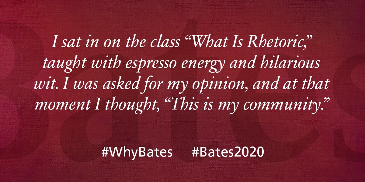 BatesCollege's tweet photo. Another great answer (Number 9) to the question, "Why Bates?" from a #bates2020 application. #espressoenergy https://t.co/8nqmoPfkqx