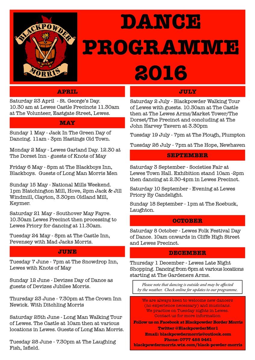 Our dance programme for 2016 - audiences warmly welcomed! #BorderMorris #Morris