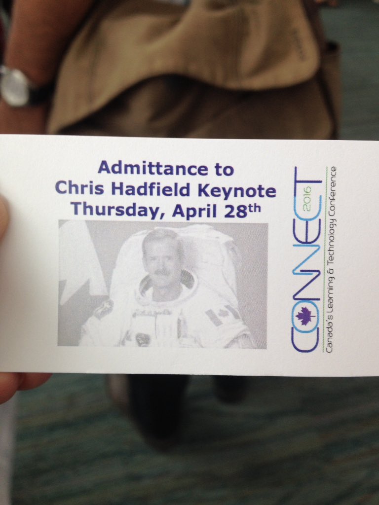 Very excited to see <a href="/Cmdr_Hadfield/">Chris Hadfield</a> at #CanConnect2016!