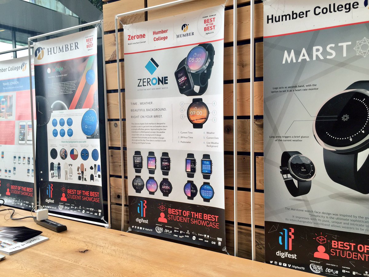 alycreate's tweet photo. First day of @digifestTO come check out Zerone Watchface⌚️👌🏼 @humbermmdd @humbercollege #tech #digifestTO https://t.co/C16vXAOvW9