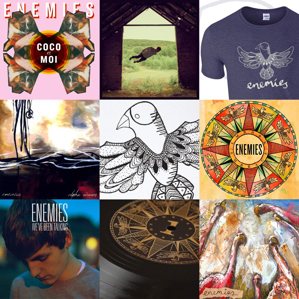 enemiesmusic's tweet photo. Our new store is live! To support the band directly, click the link and pick up some merch. https://t.co/EyxDunS7f3 https://t.co/wRBAnLTzNE