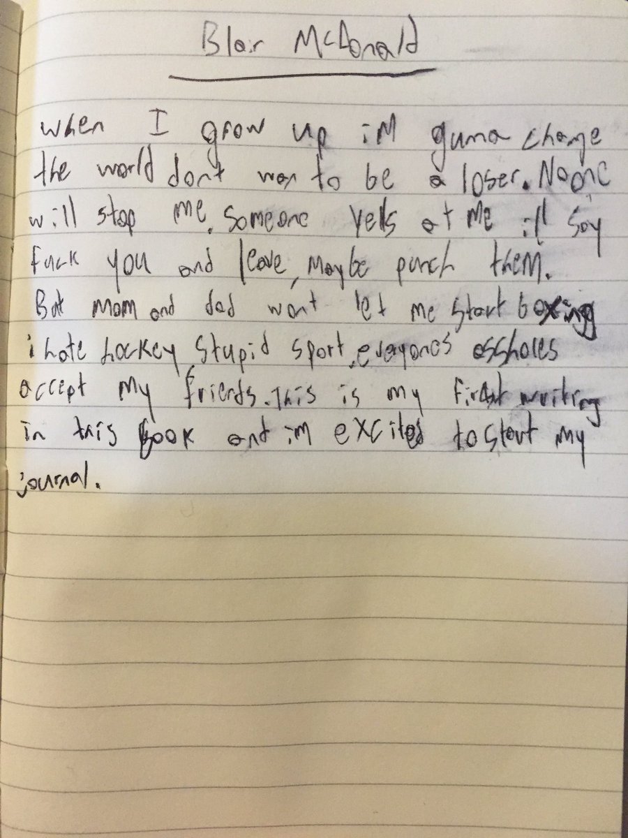 FinallyBlairM's tweet photo. Hahaha found my journal from when I was a kid, I guess I had a lot of opinions https://t.co/94DtqR7d9E