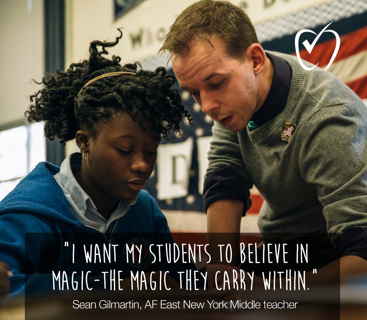 achievement1st's tweet photo. We're sending an #AFShoutOut to AF #EastNewYork Middle teacher Sean Gilmartin. Thank you, Sean! #magic #teachers https://t.co/NcEyBYSPpV