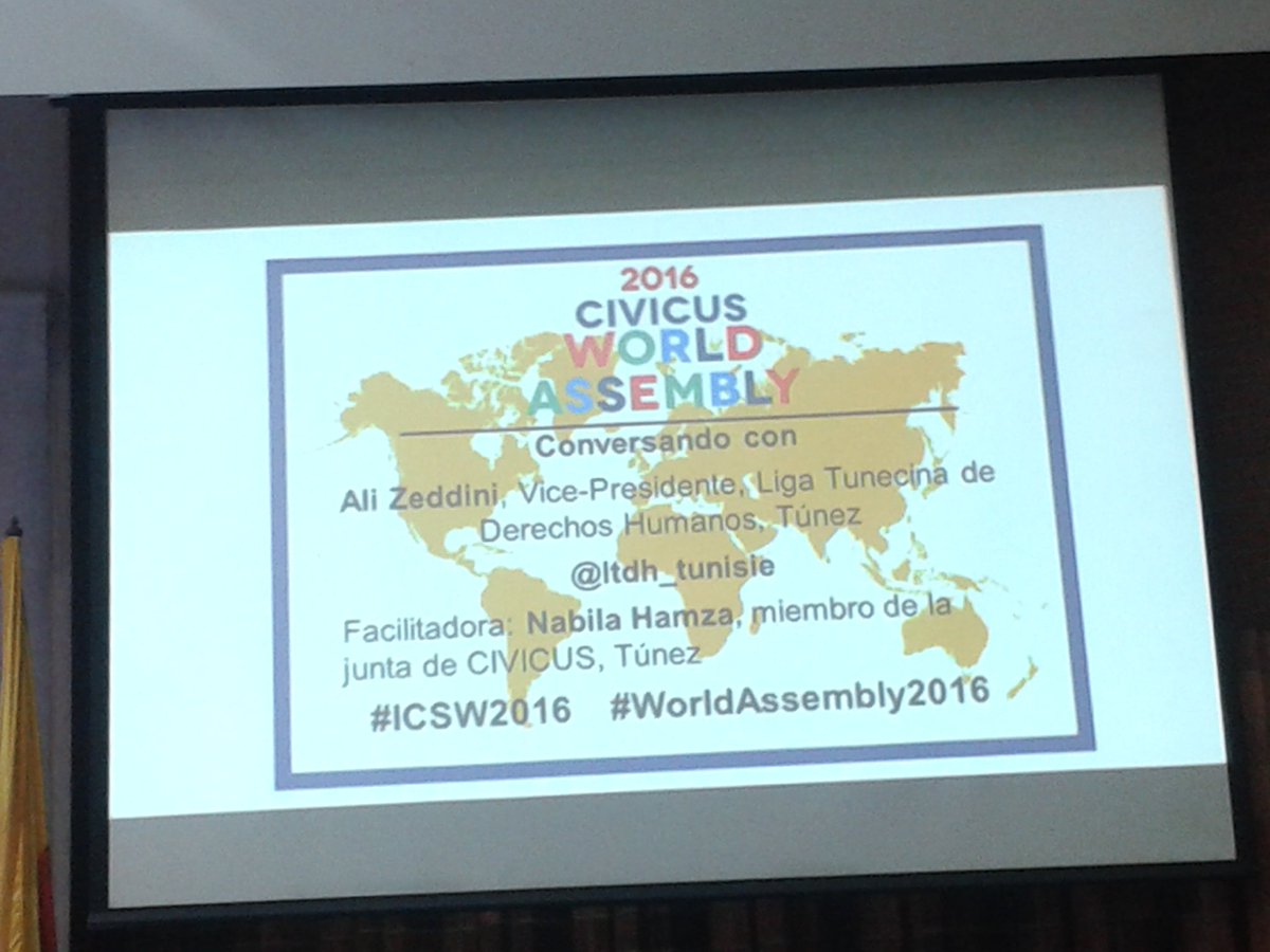 acsinergia's tweet photo. Conversatorio con Ali
Zeddini de la Liga Tunecina de DDHH.Premio Nobel de la Paz 2014 #ICSW2016 #WorldAssembly2016 https://t.co/1s8qNx1LJh
