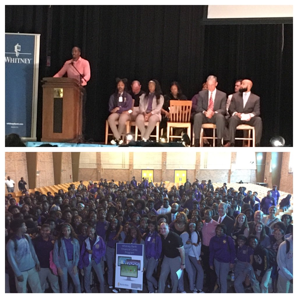 It was cool to have <a href="/KGLewis21/">Keenan Lewis</a>, #whitneybank, and <a href="/everfi/">Everfi</a> talk to <a href="/EdnaKarrHS/">Edna Karr High</a> 9t.... tmi.me/1fdFd8