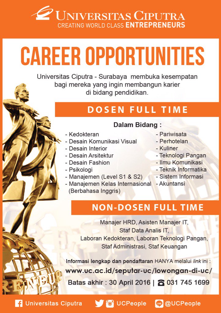 lppm_ciputra's tweet photo. Ingin berkarya dan berkembang bersama Universitas Ciputra? 
Please Cek :
https://t.co/uAMpgJsg4W https://t.co/Bwmebxjiqa
