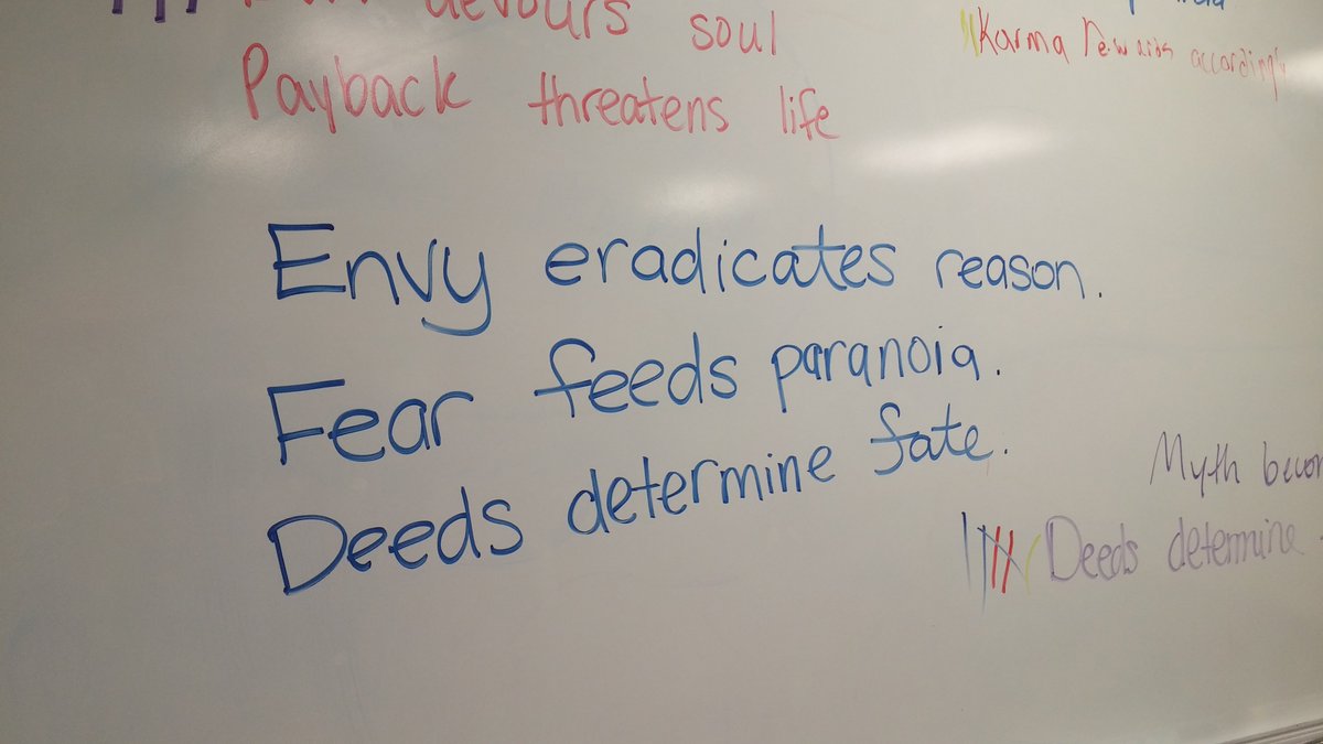 Block 3's Literary 3X3 to capture the message of Macbeth.