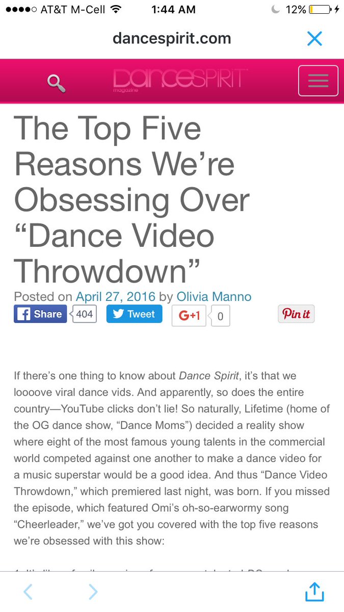 SierraNeudeck's tweet photo. Thank you so much Dance Spirit for this article!! #DanceVideoThrowdown π https://t.co/643QztOgDV