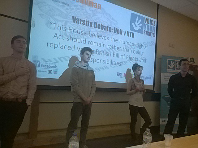 VoiceYourRights's tweet photo. Speakers from #UoN and #NTU take Q's from the audience #varsity #debate #hra #britishVsHuman https://t.co/PiuCbgC3Wu