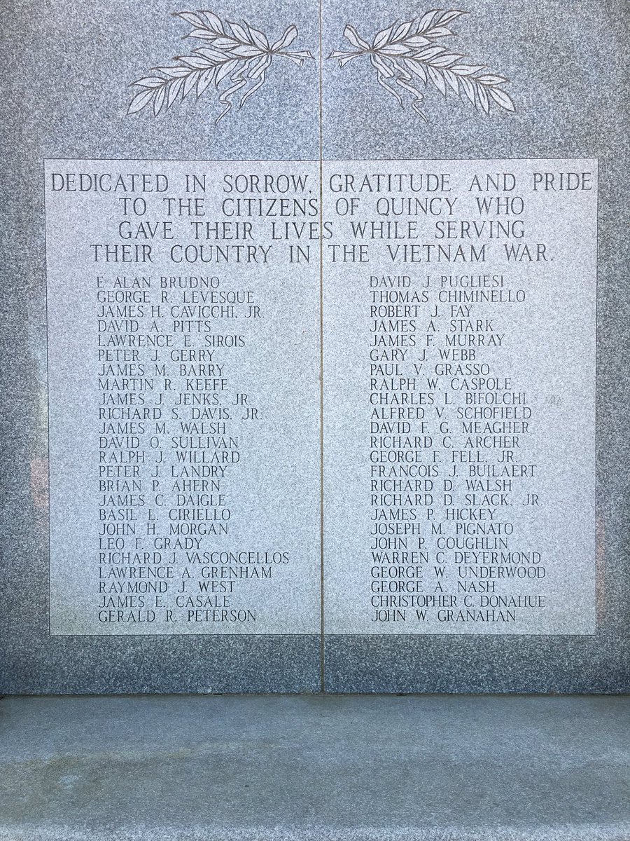 QuincyAccessTV's tweet photo. The 48 men of Quincy who gave their lives during the Vietnam War. https://t.co/IQiZhrmFyO