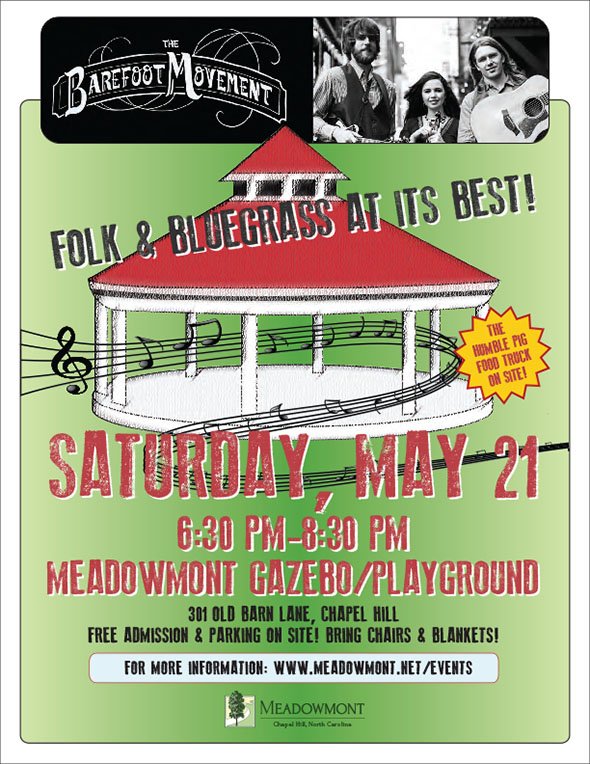 MEADOWMONT (@meadowmontch) on Twitter photo Check it out! FREE concert by <a href="/barefootmovemnt/">TheBarefootMovement</a> with <a href="/thehumblepig/">The Humble Pig</a> Food Truck, 5/21 @ 6:30pm! meadowmont.net/events/ Check it out! FREE concert by <a href="/barefootmovemnt/">TheBarefootMovement</a> with <a href="/thehumblepig/">The Humble Pig</a> Food Truck, 5/21 @ 6:30pm! meadowmont.net/events/