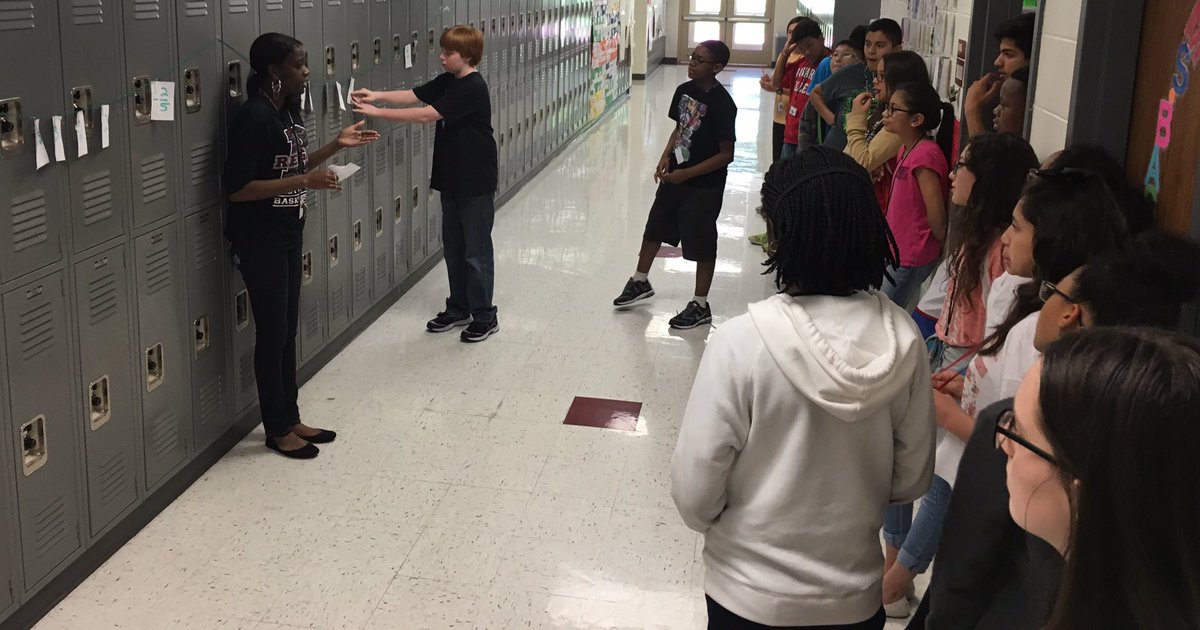 6th grade math turns our lockers into a number line.