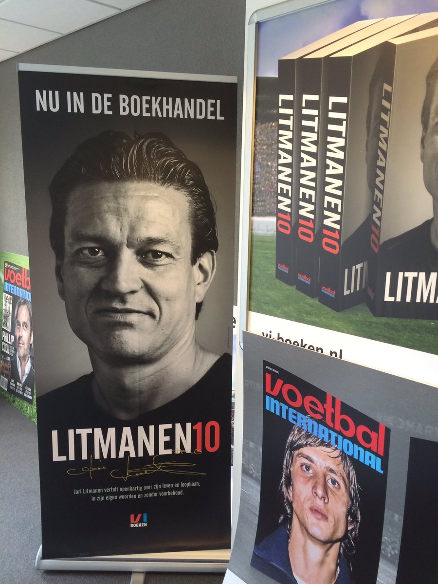 Op de VI-redactie is alles klaar voor de komst van Jari Litmanen, die morgen komt lunchen en zijn boek presenteert.
