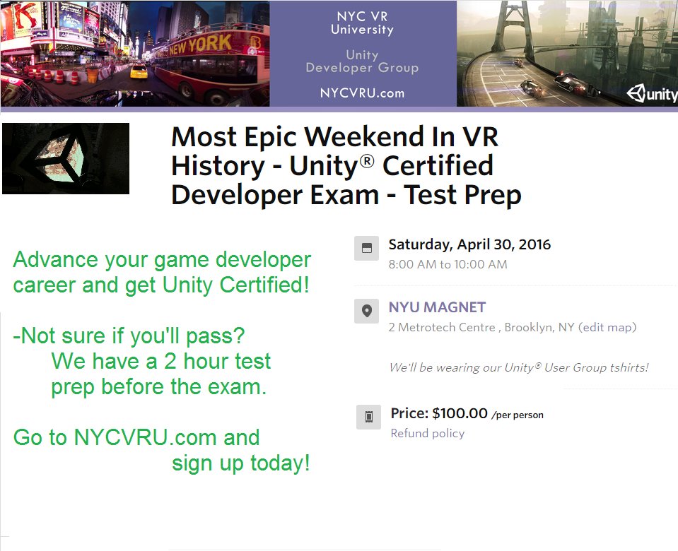 MostEpicWeekend's tweet photo. Last minute cram session for Unity Certification!! @unity3d @nycvru @carlunity @lexunity @ucardboardvr #mostepic #VR https://t.co/qVGormSmPs
