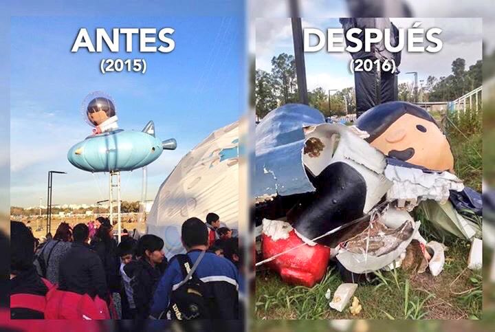 CFKESVIVAPERON's tweet photo. #SOMOSMASFELICES NO somos más felices mientras ves q destruyen TODO por ser "símbolos K" y solo son NacYPop Basta! https://t.co/xEIJM6hJsk