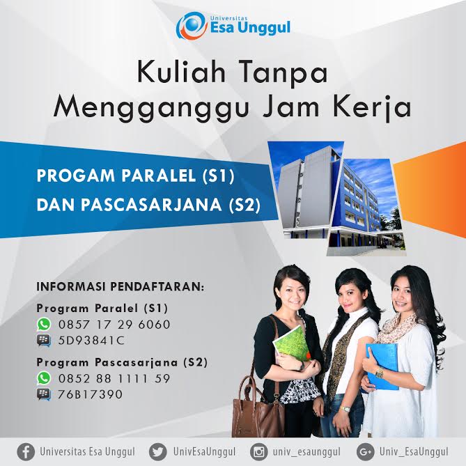 UnivEsaUnggul's tweet photo. #kelaskaryawan
pot 10% uang pkl Ta 2016/2017 sd akh Mei 16 &amp; pot 5% uang smt jika di byr lunas .WA 081286111160 https://t.co/24ViiW78Az