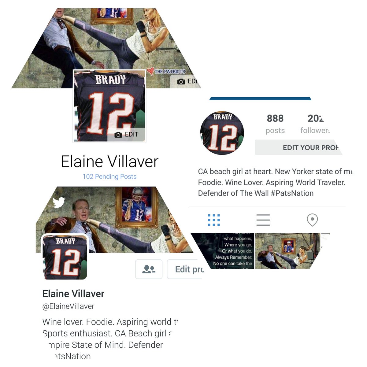 NYPatsFan21's tweet photo. Just like @Patriots my #FB #IG &amp; #twitter are all repping #TB12 #ISupportBrady #boycottNFLDraft #NFLies #FIREGOODELL https://t.co/rfgFzDZocA