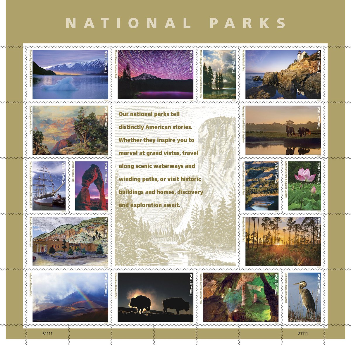 ICYMI: All 16 <a href="/USPS/">U.S. Postal Service</a> Forever stamps celebrating #NPS100 have been released go.nps.gov/1di0jv #FindYourPark