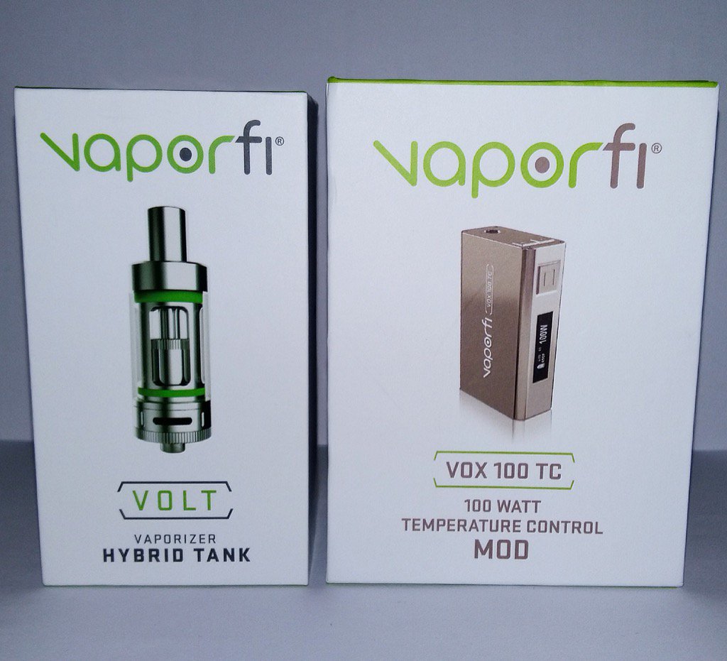 Ecigclopedia's tweet photo. We have received VaporFi VOX 100 TC mod and VaporFi Volt Hybrid tank. Testing begins and review is coming soon!  😎😎😎 https://t.co/ZojNYOi2Oi