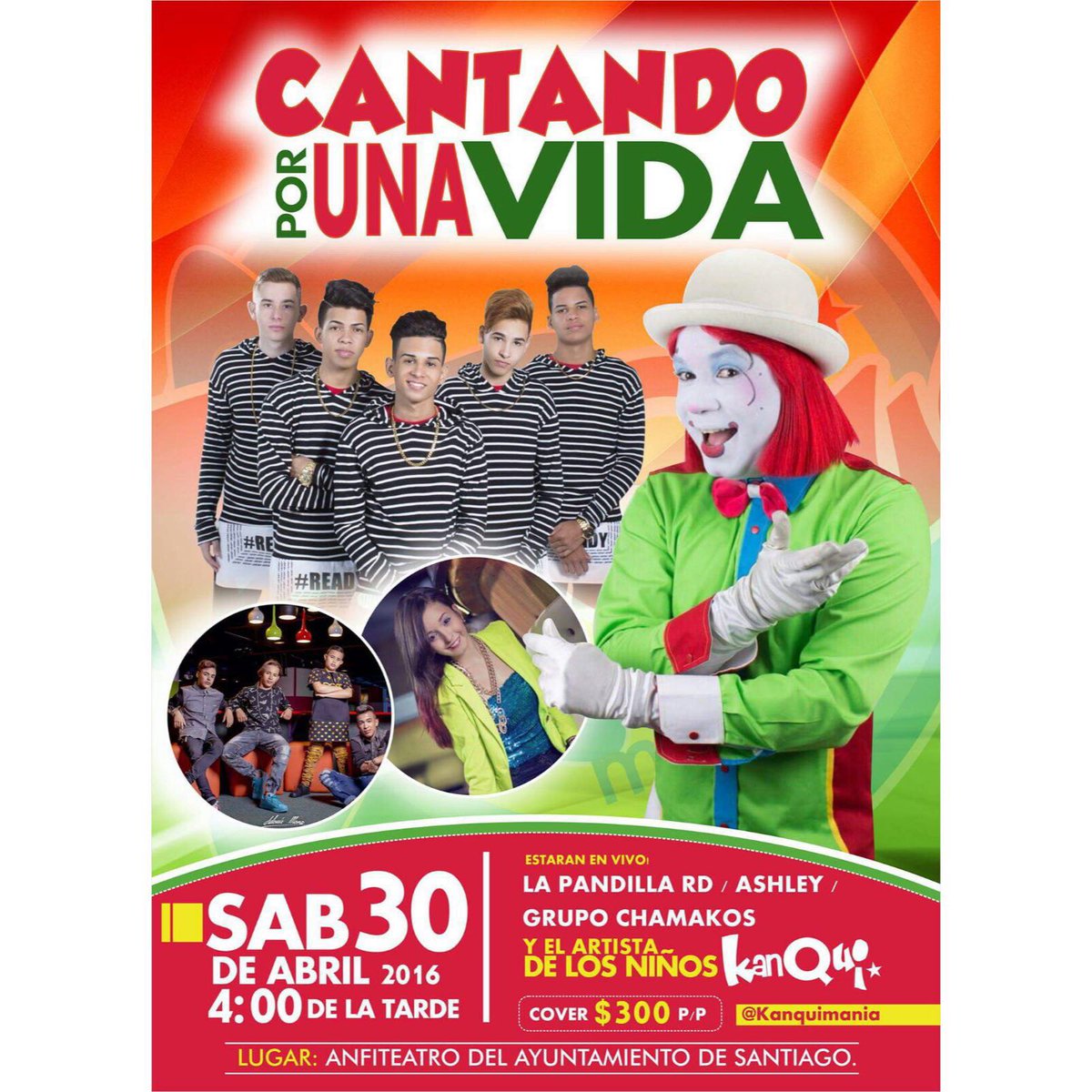 KNMusicRD's tweet photo. Cantando por una vida kanqui, Ashley, La Pandilla y Chamakos Sab. 30 de abril Anfiteatro del ayuntamiento https://t.co/XXLVWN1CNr