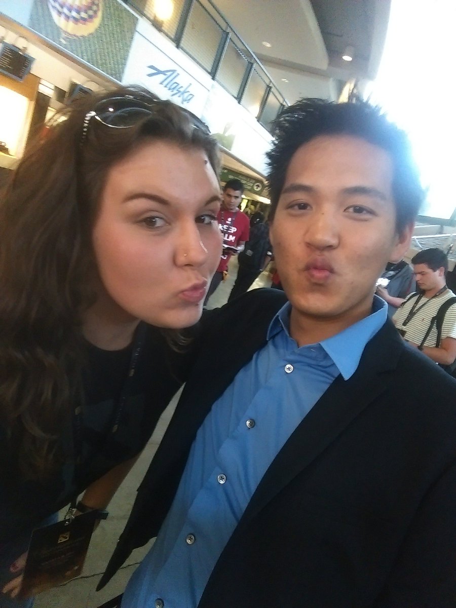sysocran's tweet image. Throwback to TI5 when @MerliniDota did his first duckface with my girlfriend @kels_craig