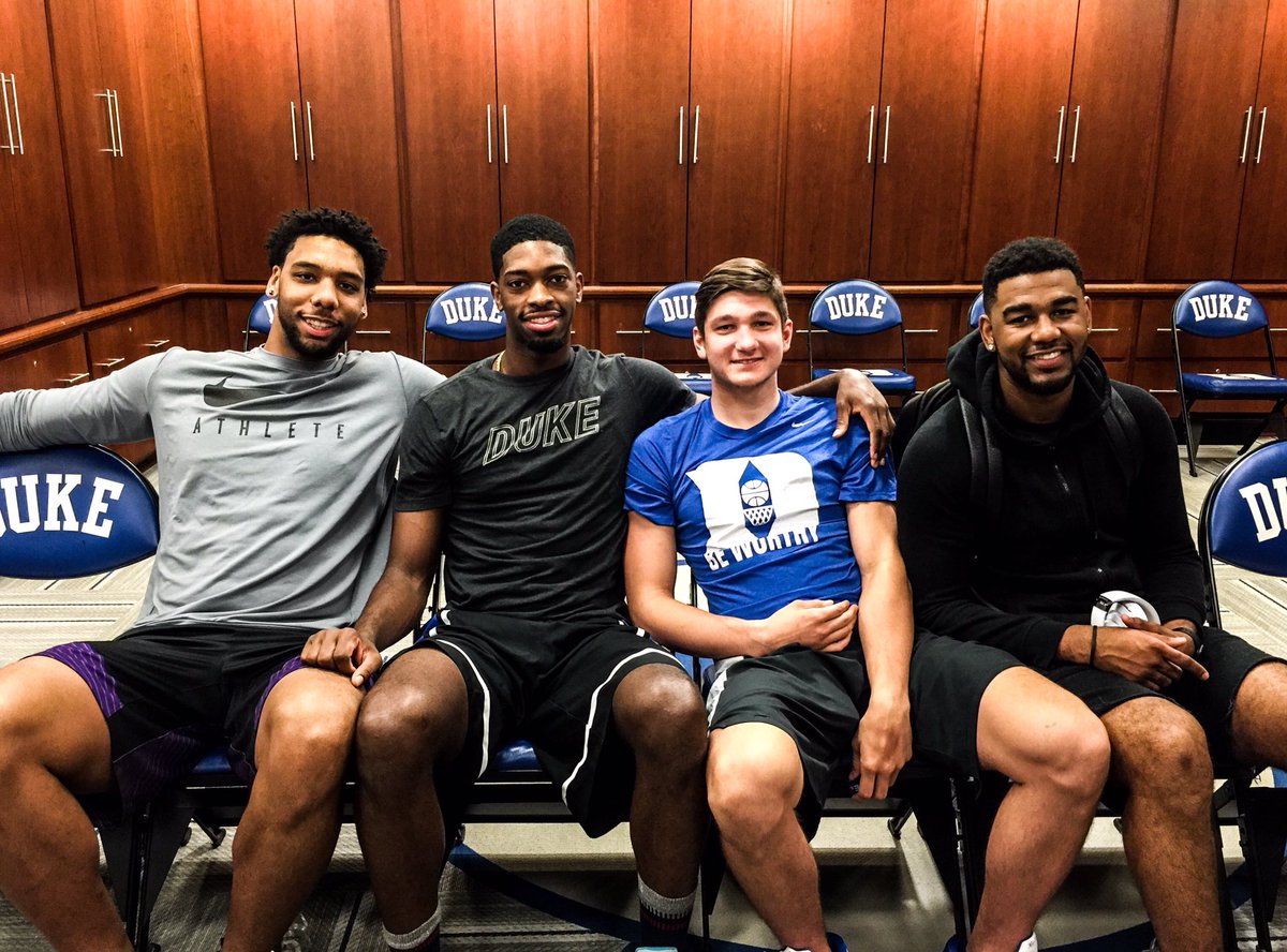 DukeMBB's tweet photo. Four national champions.

#DukeFamily 🏆🔵😈 https://t.co/mISDWw7Sgk
