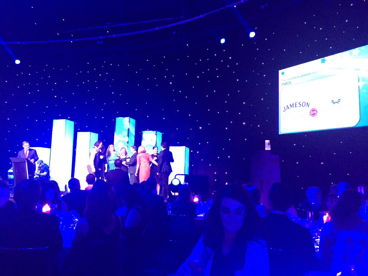 AKeane83's tweet photo. .@JAMESONGRADPROG wins most popular FMCG grad employer @gradireland #gradawards / congrats to @SineadTweeter &amp;steam! https://t.co/ED9DqJzbR1