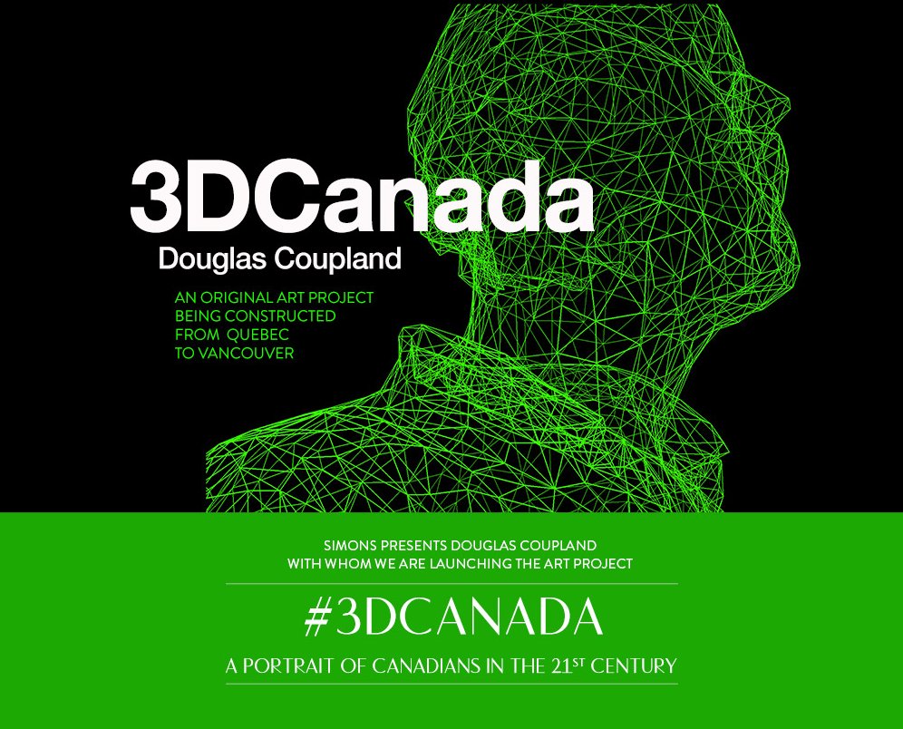 simons_EN's tweet photo. ICYMI: Join @DougCoupland at #SimonsSQ1 tomorrow from 12-4:30 & get scanned! https://t.co/5OHzLLyKZw #3DCanada https://t.co/mtBM5myUPo