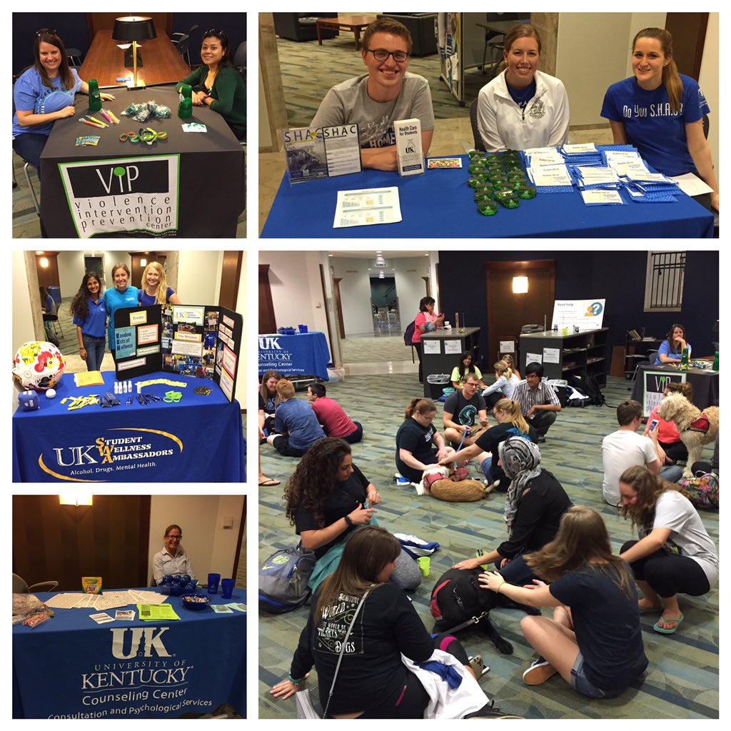 UKSexperts's tweet photo. Join us at Paws for Stress Relief in The Hub until 6:30! 🐶 @UKSHAC @VIPcenter @UKSWA @UKCounselingCtr @UHSPaws https://t.co/5pRLnyJ5Id