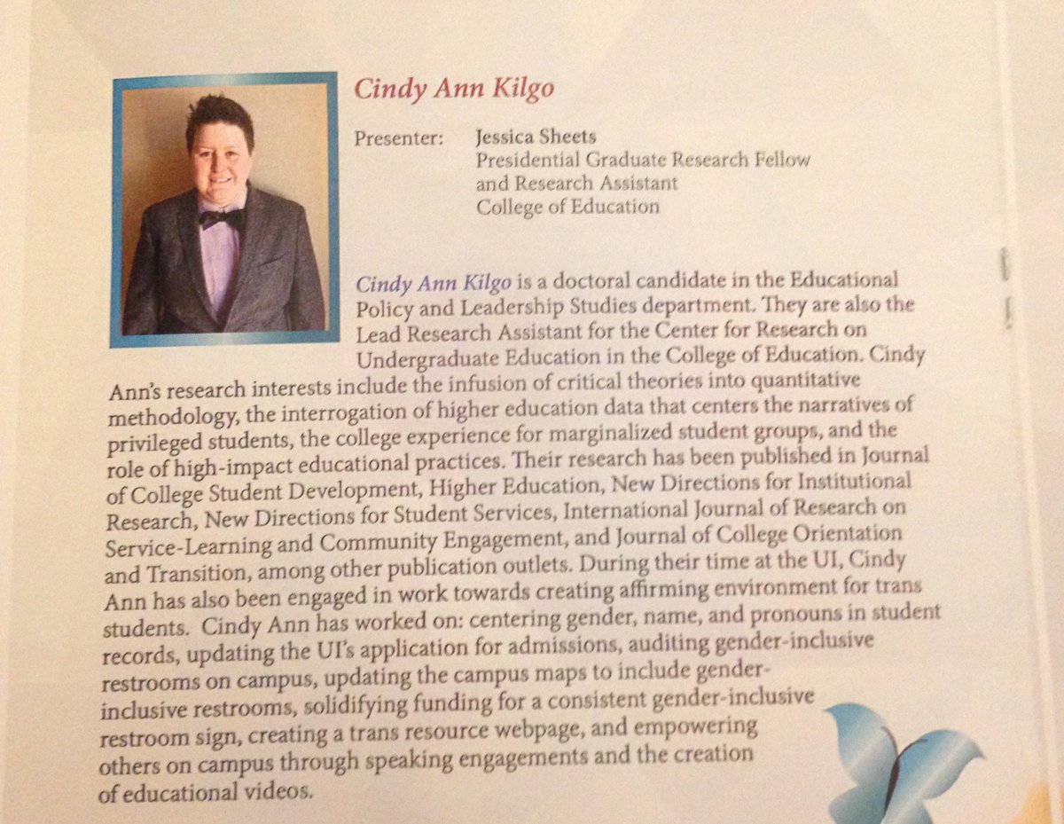 kanielekanani's tweet photo. S/O to Dr. @CindyAnnKilgo for receiving a Diversity Catalyst Award today for their amazing work towards liberation https://t.co/tK6dDrukqU