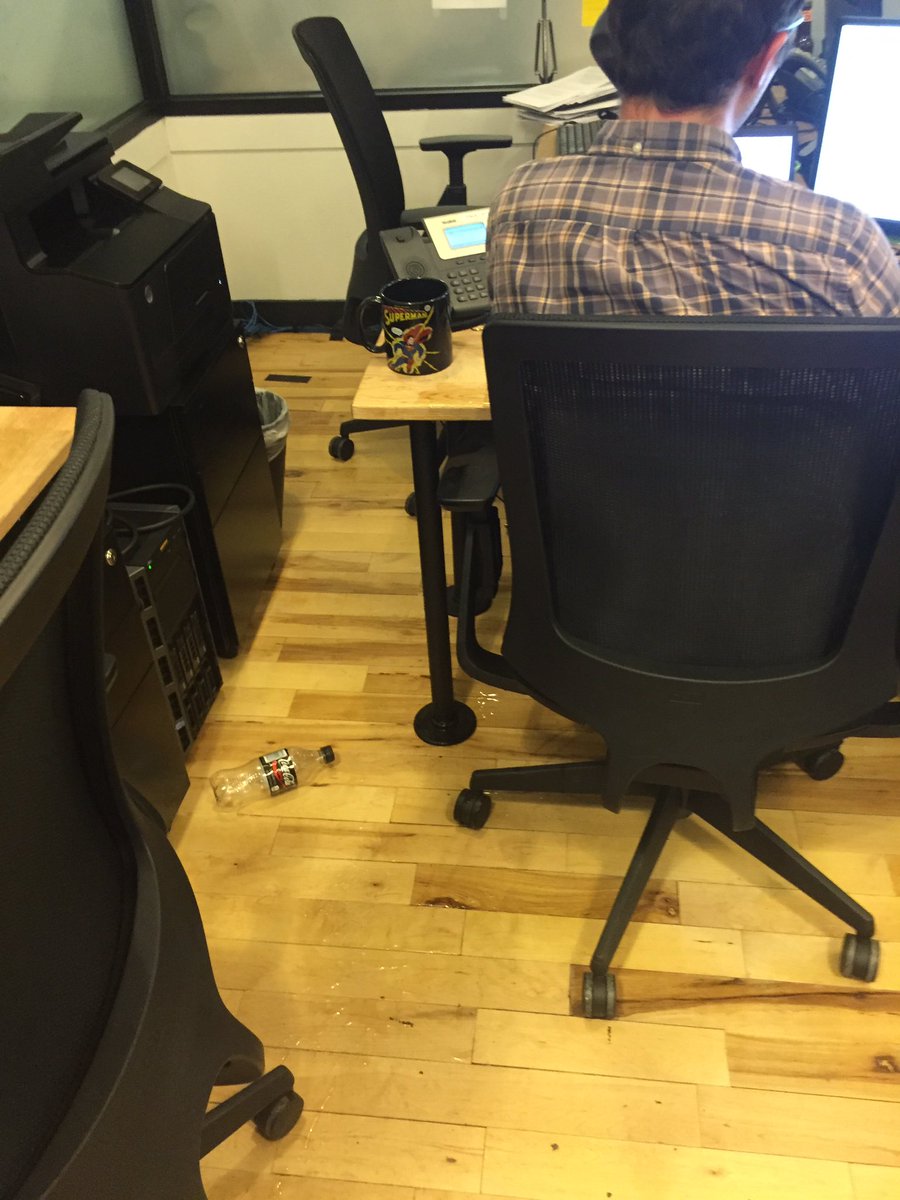 spektrix's tweet photo. We're determined to stay on this support call, regardless of just having spilled water all over. #USA #NoUseCrying https://t.co/gRhNdfwTgu