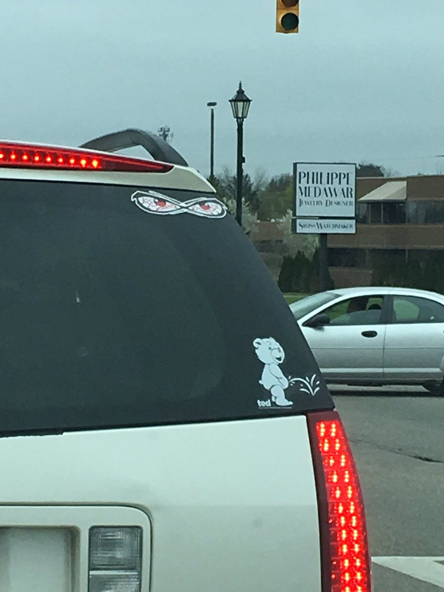 DecencyBill's tweet image. Same car equally indecent.  Is the bear peeing on his Cadillac?   This guy (or gal) is a winner!