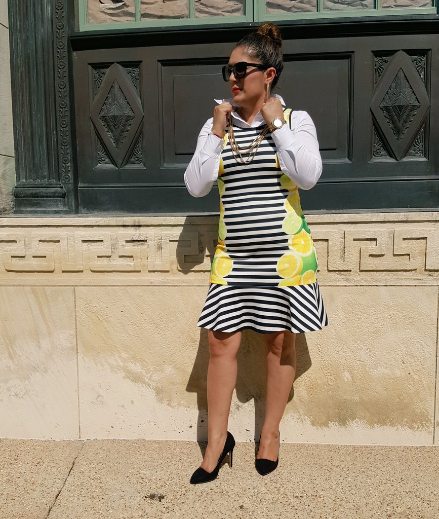 LydiaStyledMom's tweet image. What a Fun dress 😃 #Elle #LEMONADE Lemons &amp;amp; Limes striped dress from @Kohls #SpringItForward #fashionmom #ootd 🍋🍈