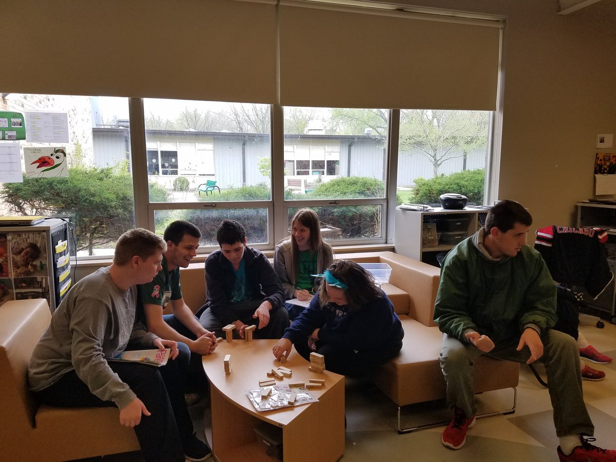 Mason_CCMiner's tweet photo. Our recreation group's Jenga game turned into who can build the tallest tower! #Transition #21stCenturyFurniture https://t.co/e2x9TigRLa