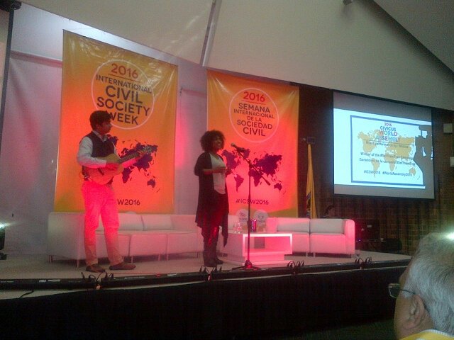 JdelCSanchez's tweet photo. Wrapping up #WorldAssembly2016 #ICSW2016 with #setthemfree campaign song - thks @CIVICUSalliance and @ccongcolombia https://t.co/Z7HjnxwlIp