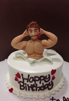 Happy Birthday Sexy Guy Cake