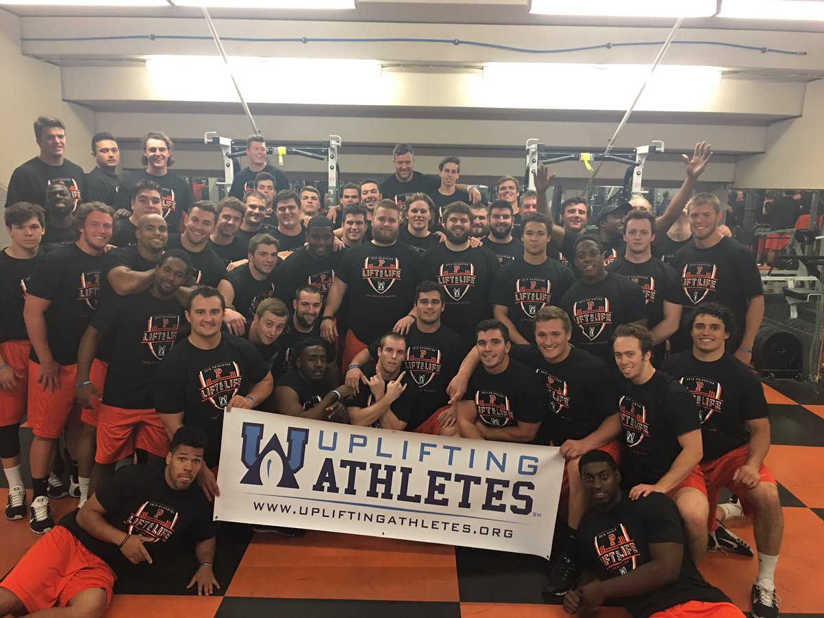 @PUTigerFootball got after it today with @UpliftingAth! #LiftForLife #inthenationsservice