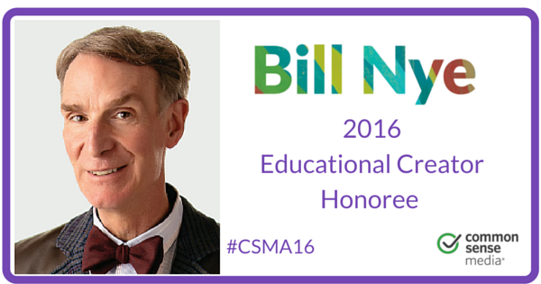 CommonSense's tweet photo. We are pleased to honor cultural icon @BillNye at #CMA16 5/3 in NYC! #STEM #TheScienceGuy https://t.co/XXZKBZJtku https://t.co/usuhmCVqXR