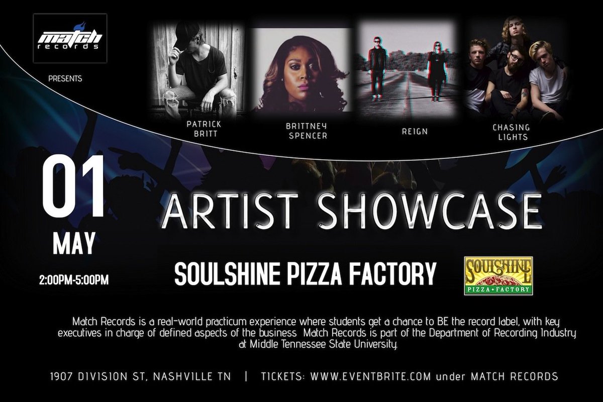 GRAMMYU's tweet photo. #GRAMMYUNASH πΆ Come out to @SoulshineNash for @MatchRecords artist showcase 5/1. RSVP: https://t.co/F0eW8Dcpdn https://t.co/RVgYcfjQhc