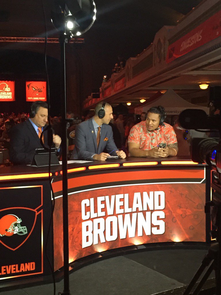 Big <a href="/Danny_Shelton55/">Danny Shelton</a>, <a href="/NathanZegura/">Nathan Zegura</a> &amp; <a href="/andy_baskin/">Andy Baskin</a> on the set for our Draft Night Special on <a href="/WEWS/">News 5 Cleveland</a>. Tune-in now.