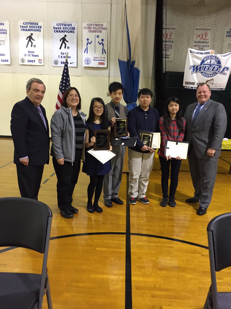RobertHealyElem's tweet photo. 11th Ward Boy and Girl of the Year. 
Wendy Ruan and Steven Li 8th graders at Healy Elementary School https://t.co/3cWT1BncEd