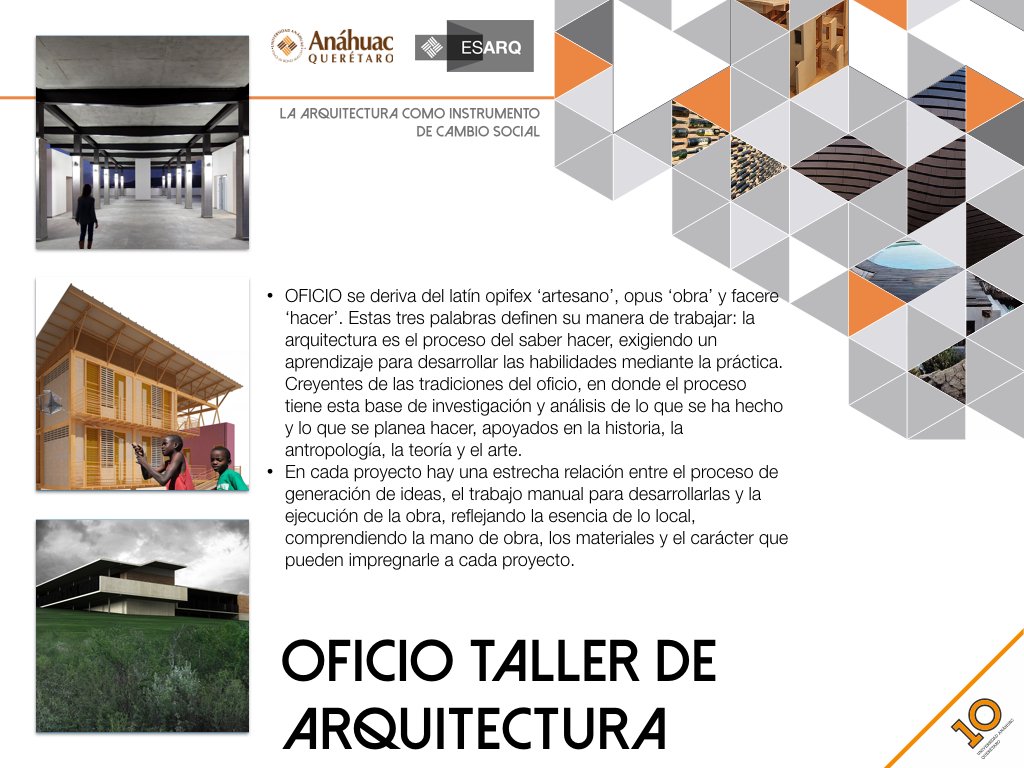 OFICIO Taller de Arquitectura - III Congreso Internacional "La Arquitectura como Instrumento de Cambio Social"  -