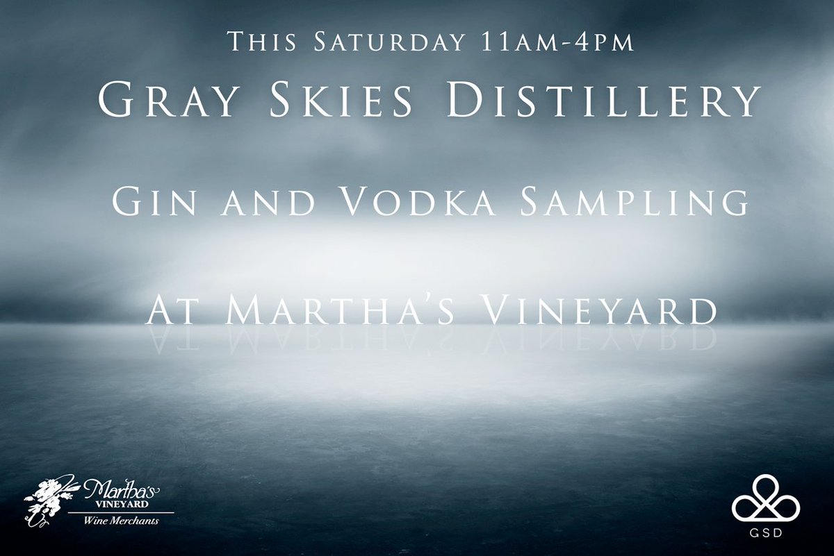 This Saturday from 11am-4pm, Gray Skies Distillery will be sampling their gin and vodka at Martha's!  #grandrapids